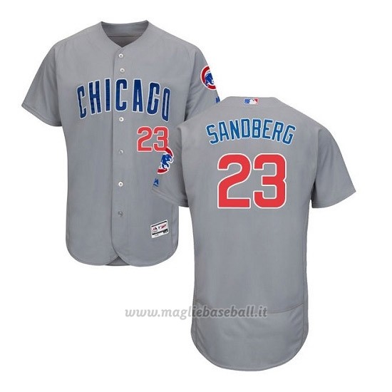 Maglia Baseball Uomo Chicago Cubs 23 Ryne Sandberg Autentico Collezione Flex Base Grigio
